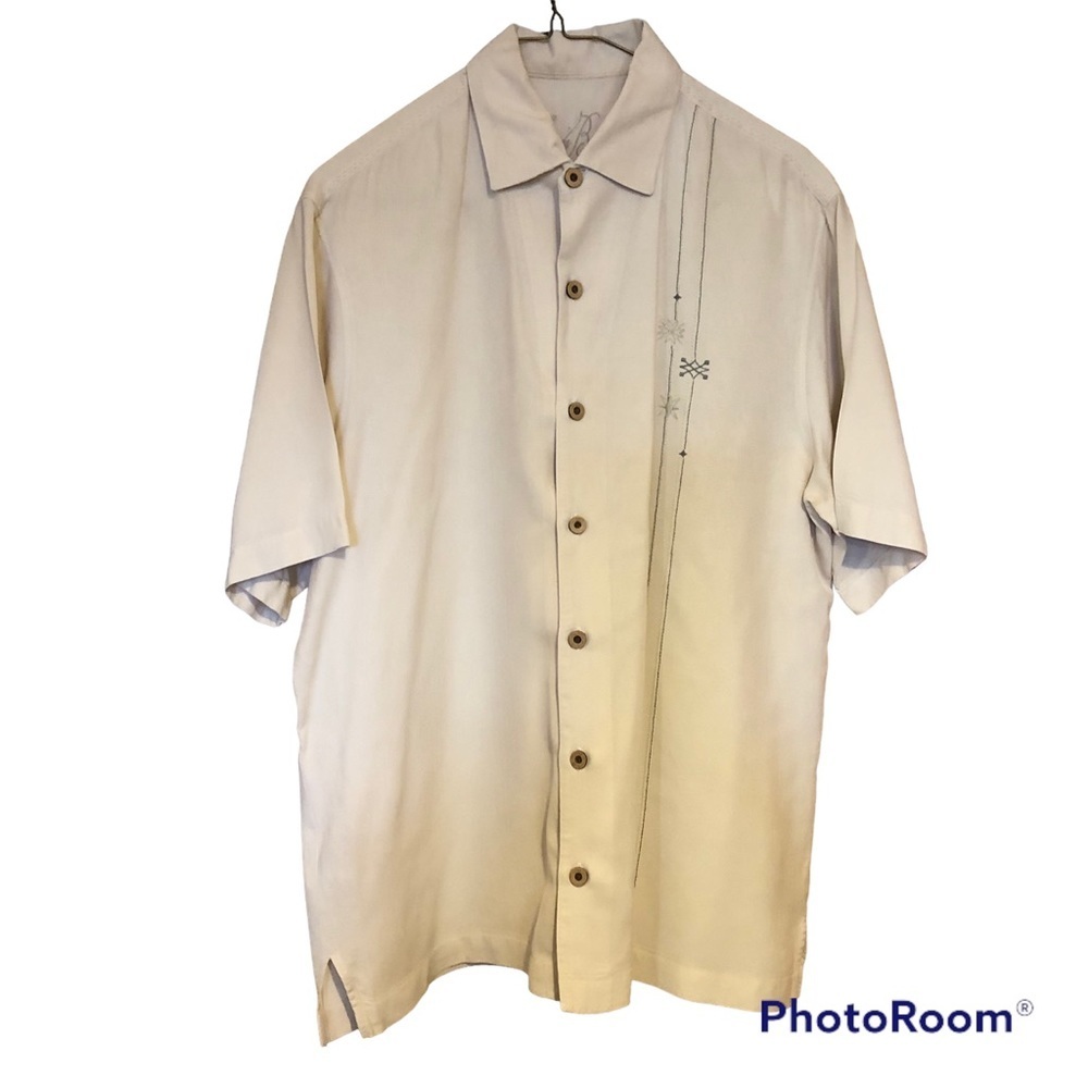 Tommy Bahama Silky Button Down Short Sleeve Shirt Top Mens Sz M